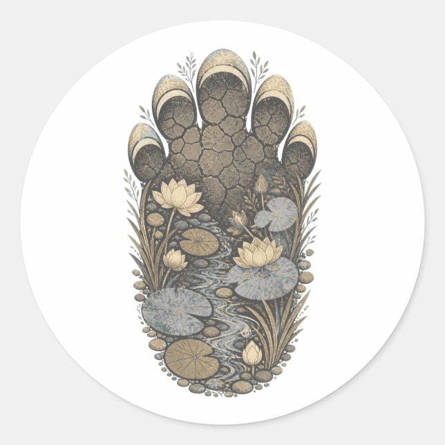 Elephant Botanical Footprint Nature Sticker (Vorderseite)