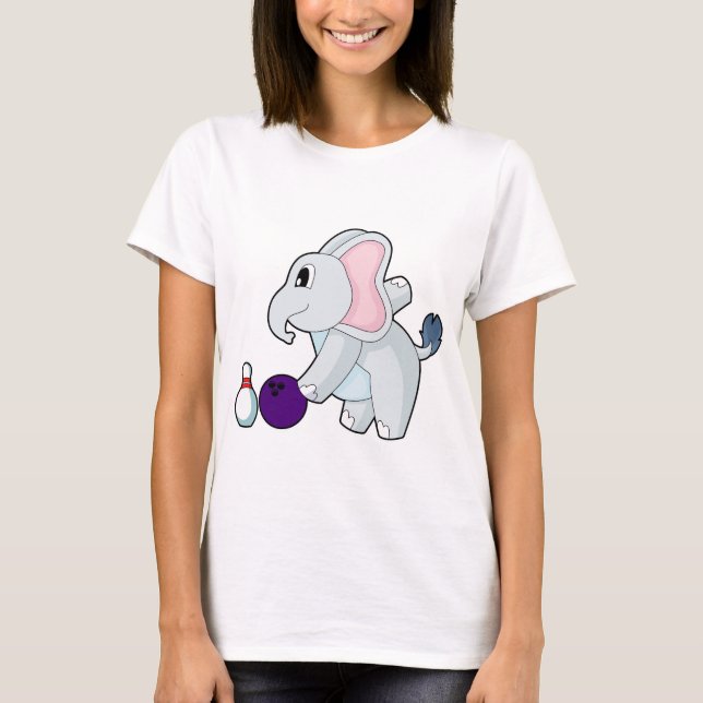 Elephant Bowling Bowling ball Bowling pin T-Shirt (Vorderseite)