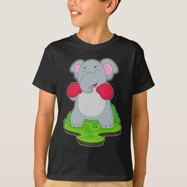 Elephant Boxer Boxhandschuhe Boxen T-Shirt (Vorderseite)