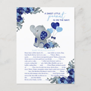 Elephant Boy Baby Shower Game Postkarte
