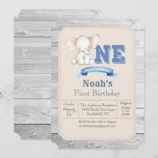 Elephant Boy Erster Geburtstag Einladung