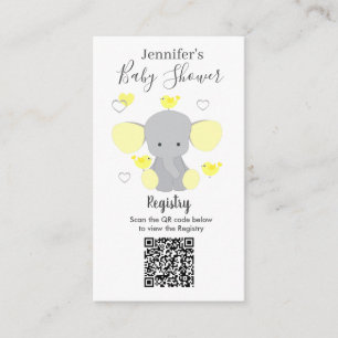 Elephant Boy Girl Baby Shooting Registry QR Code Begleitkarte