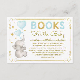Elephant bringen eine Book Card Blue Gold Twinkle Begleitkarte