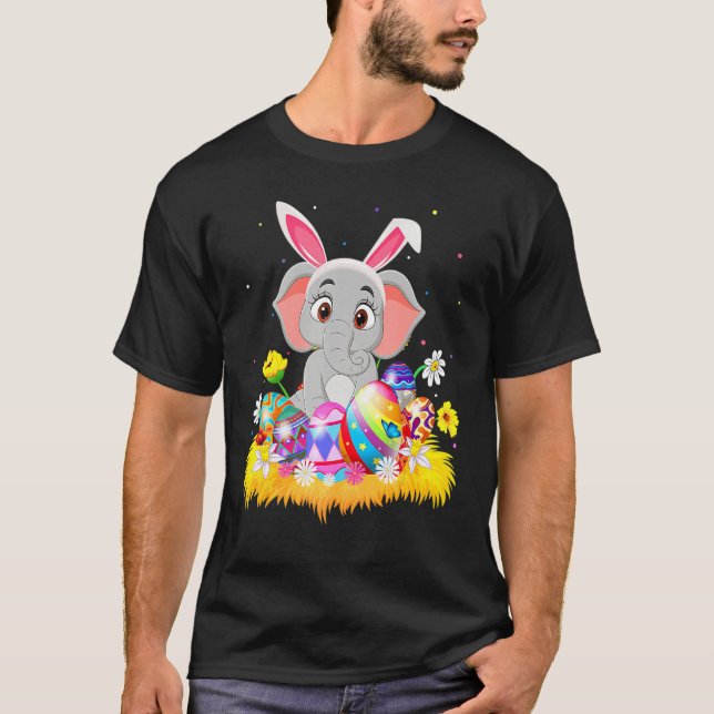 Elephant Bunny Oaster Egg Funny Elephant Oaster S T-Shirt (Vorderseite)