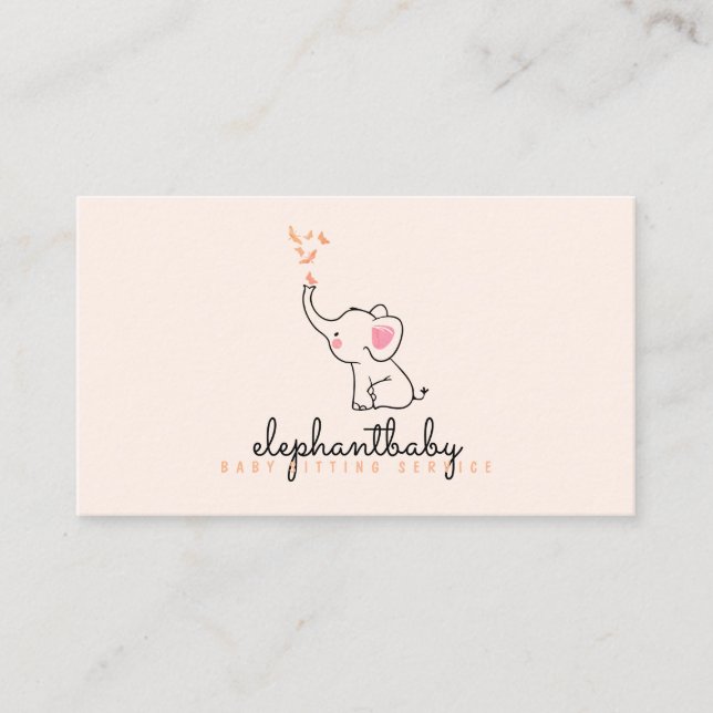 Elephant Butterflies Nose Visitenkarte (Vorderseite)
