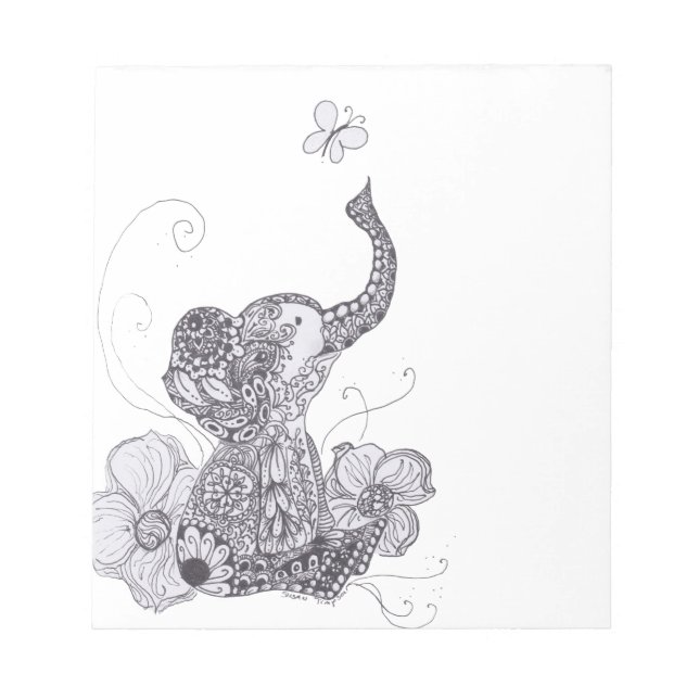 Elephant Butterfly Notizblock (Vorderseite)