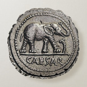 Elephant Caesar römische Kaisermünze Rundes Kissen