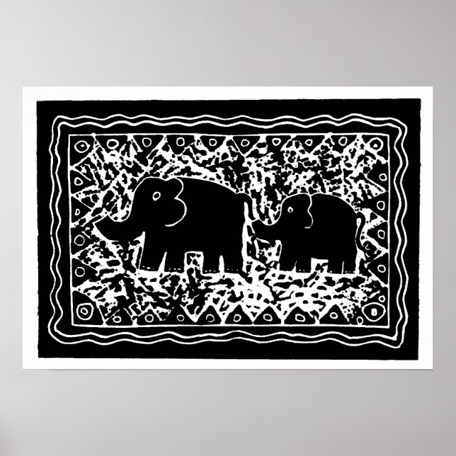 Elephant & Calf Poster (Vorne)