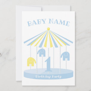 Elephant Carousel farbig erste Einladung