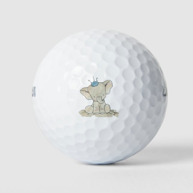 Elephant Cartoon Design Golfball (Vorderseite)