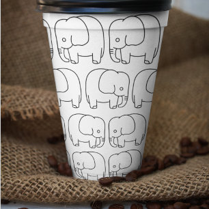 Elephant Cartoon Pappbecher