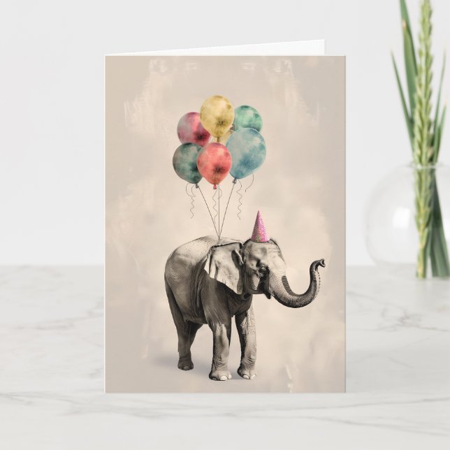 Elephant Celebration Greeting Card Karte (Vorderseite)