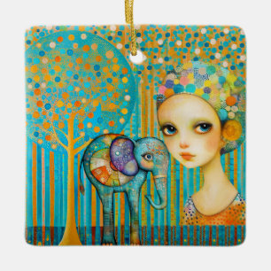 Elephant Charm Keramikornament