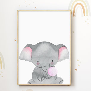 Elephant Chewing Gum Poster Candy Kids Room Print