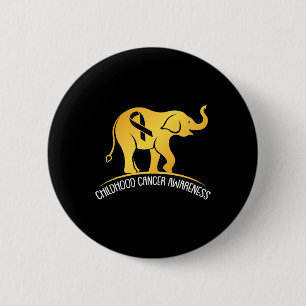 Elephant Childhood Cancer Awareness Ribbon Krieger Button