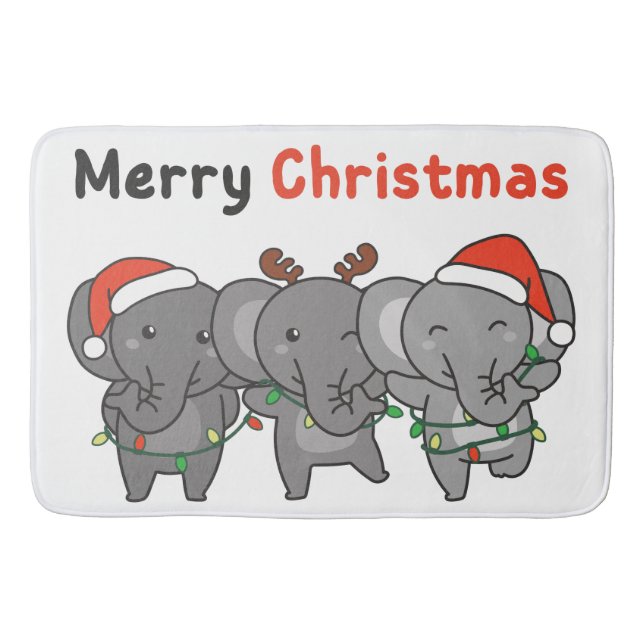 Elephant Christmas Badematte (Vorderseite)
