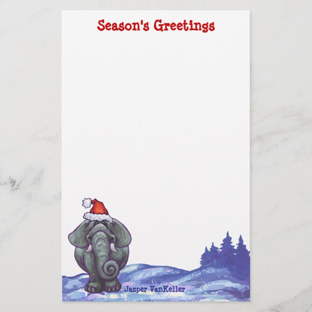 Elephant Christmas Briefpapier (Vorderseite)