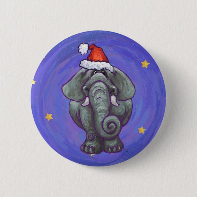 Elephant Christmas Button (Vorderseite)