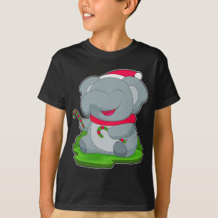 Elephant Christmas Candy Cane T-Shirt