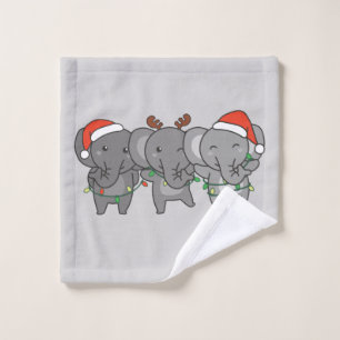 Elephant Christmas Christmas Animals Cute Wash Clo Waschlappen