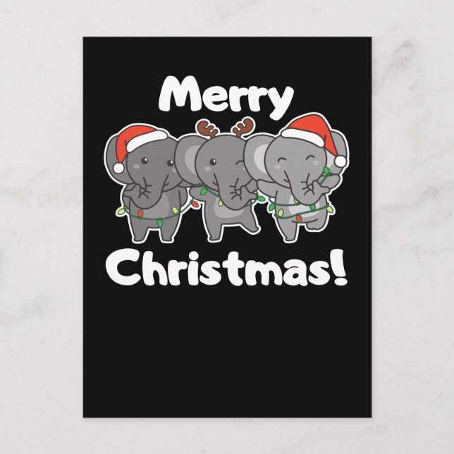 Elephant Christmas Feiertagspostkarte (Vorderseite)
