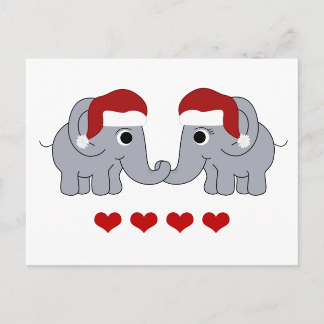 Elephant Christmas Feiertagspostkarte (Vorderseite)