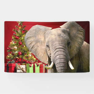 Elephant Christmas Greetings Banner