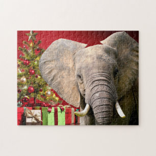 Elephant Christmas Greetings Puzzle