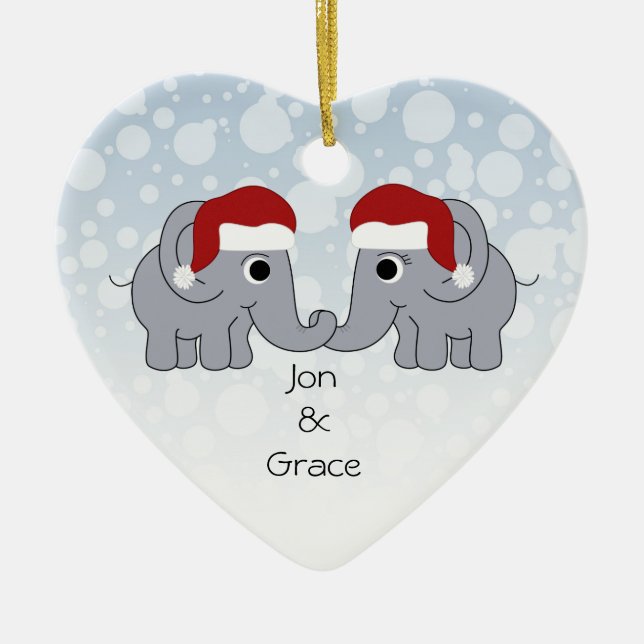 Elephant Christmas Keramikornament (Vorne)