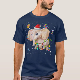 Elephant Christmas Lights Tree Decoration Xmas Sno T-Shirt