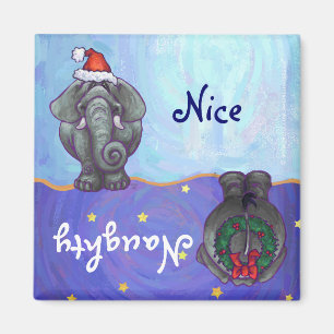 Elephant Christmas Magnet