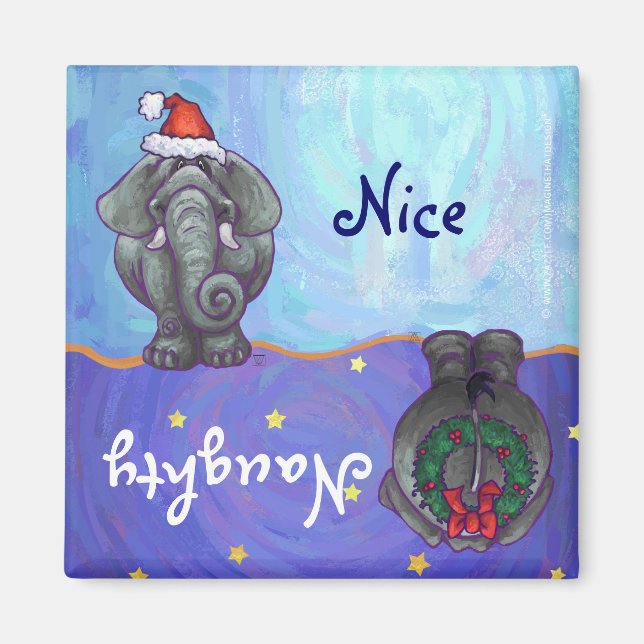 Elephant Christmas Magnet (Vorne)