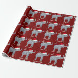 Elephant Christmas Niedlich Custom Red Kids Holida Geschenkpapier<br><div class="desc">Hübsche personalisierte Weihnachtslephanverpackung mit einem bezaubernden Elefanten,  der einen roten Weihnachtshut trägt und sich auf der roten Weihnachtsgeschenkverpackung wohl fühlt. Diese coole kindliche Geschenkpackung macht mich glücklich. Personalisieren Sie dieses Papier mit dem Namen des Geschenkempfängers oder aus Ihrem Namen für ein schönes Weihnachtsgeschenk von Großeltern oder Kris Kringle.</div>