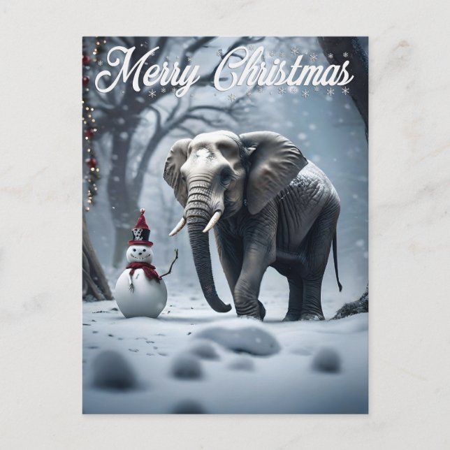 Elephant Christmas Postkarte (Vorderseite)