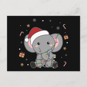 Elephant Christmas Snow Winter Animals Elephants P Postkarte