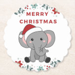 Elephant Christmas Snow Winter Animals Elephants P Untersetzer<br><div class="desc">Der Elefant zu Weihnachten mit Feenlicht. Hübsche Tiere mit Geschenken und Schnee für den Urlaub. Auch lustig für Weihnachten im Juli. Elefanten sind niedliche Tiere und perfekt zu Weihnachten.</div>