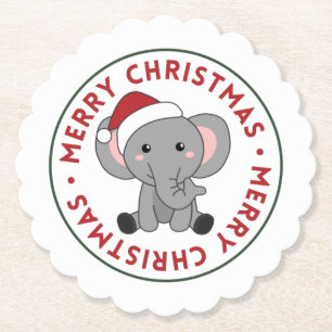 Elephant Christmas Snow Winter Animals Elephants P Untersetzer