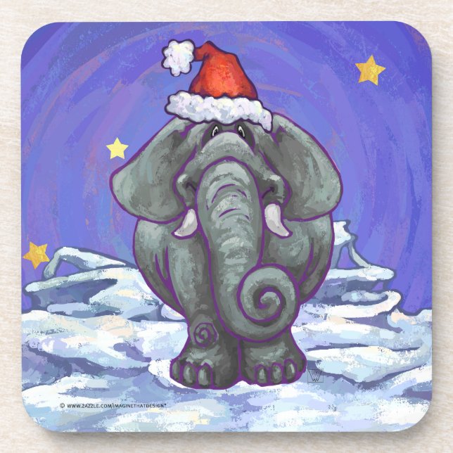 Elephant Christmas Untersetzer (Vorderseite)