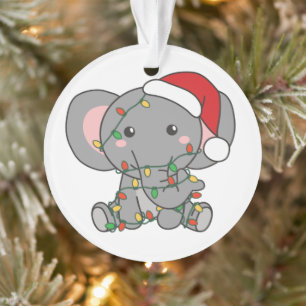 Elephant Christmas Winter Animals Elephants Ornament