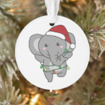 Elephant Christmas Winter Animals Elephants Ornament<br><div class="desc">Der Elefant zu Weihnachten mit Feenlicht. Hübsche Tiere mit Geschenken und Schnee für den Urlaub. Ein süßes Weihnachtsgrüßen. Elefanten sind niedliche Tiere und perfekt zu Weihnachten.</div>