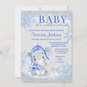 Elephant Christmas Winter Baby Shower Einladung
