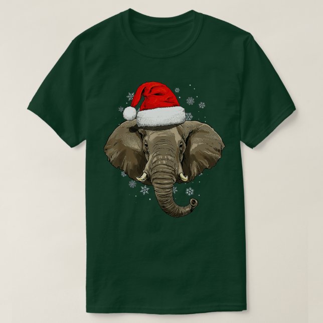 Elephant Christmas Zoo Safari Tierliebhaber T-Shirt (Design vorne)