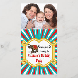 Elephant Circus Frame Kids Boys Geburtstagsparty Dankeskarte