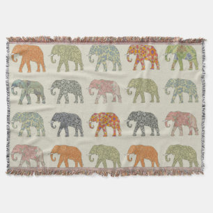 Elephant Colorful Animal Pattern Decke