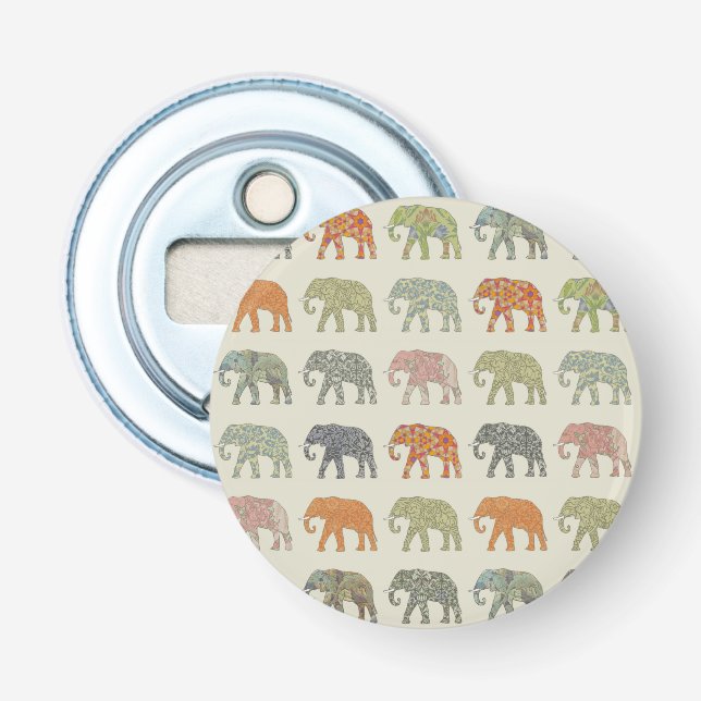 Elephant Colorful Animal Pattern heute Flaschenöffner (Vorderseite)