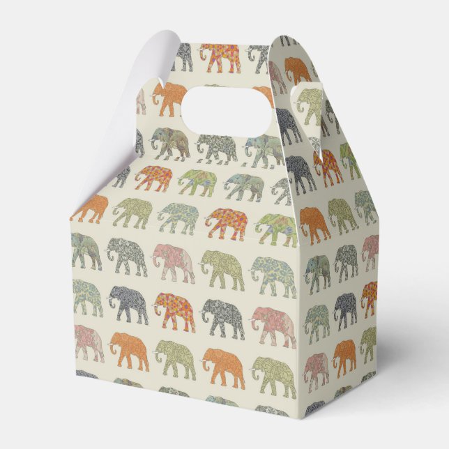 Elephant Colorful Animal Pattern heute Geschenkschachtel (Vorderseite)