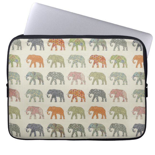 Elephant Colorful Animal Pattern heute Laptopschutzhülle (Vorderseite)