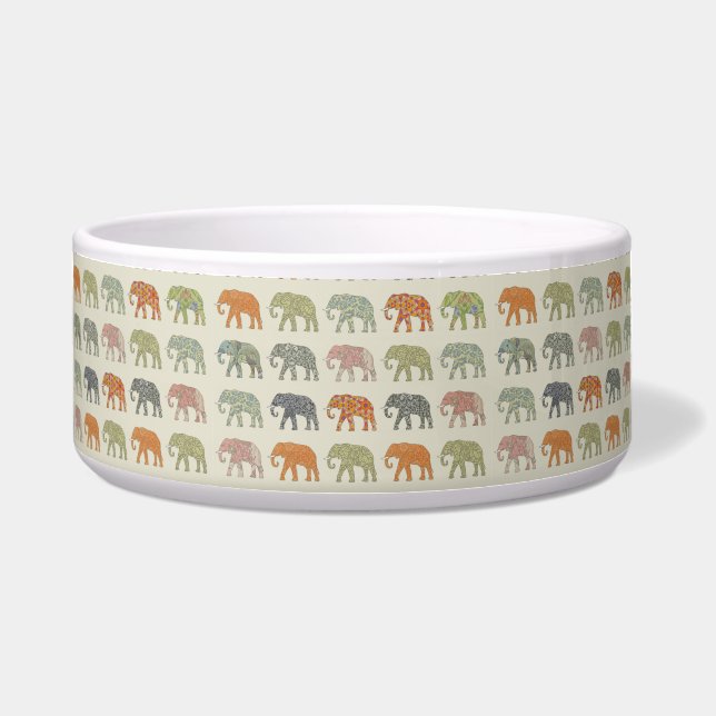 Elephant Colorful Animal Pattern heute Napf (Vorderseite)