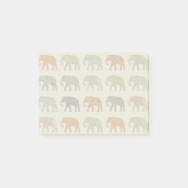Elephant Colorful Animal Pattern heute Post-it Klebezettel (Vorderseite)