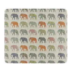 Elephant Colorful Animal Pattern heute Schneidebrett